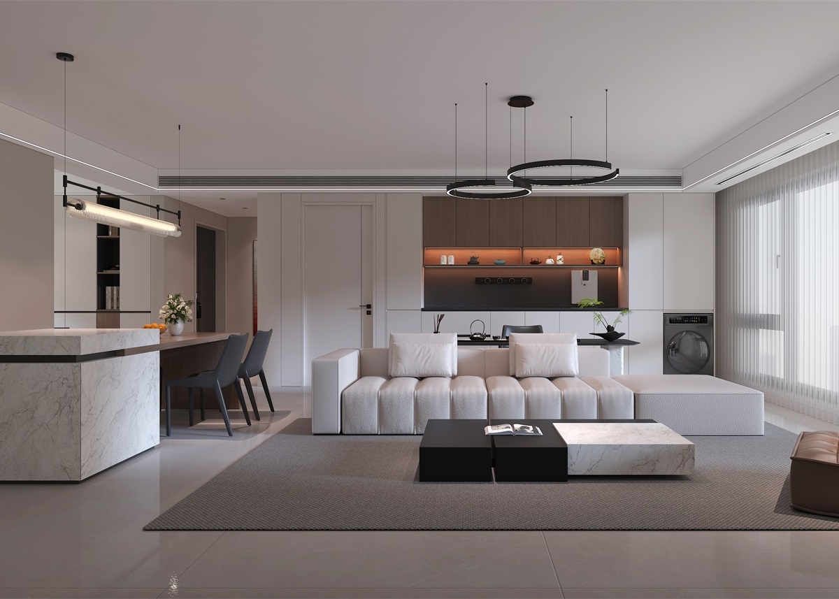 中恒央御143㎡ | 大橫廳+客餐一體+開放書房，他家這通透感絕了！